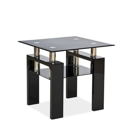 LISA D konferenční stolek, černá/sklo