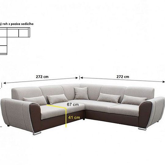 Denver Rohová sedací souprava, pravá, hnědá