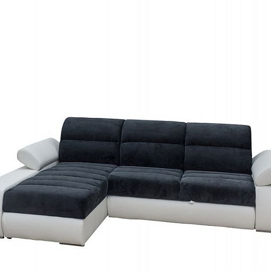 Panama Rohová sedací souprava, pravá Doti 94 šedá/ekokůže soft 17 bílá