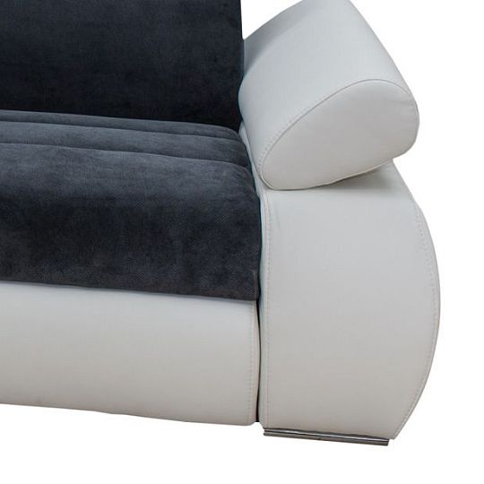 Panama Rohová sedací souprava, pravá Doti 94 šedá/ekokůže soft 17 bílá