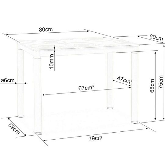 Damar Jídelní stůl 80, černá
