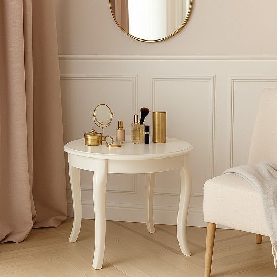 ROYAL konferenční stolek, kulatý, bílá