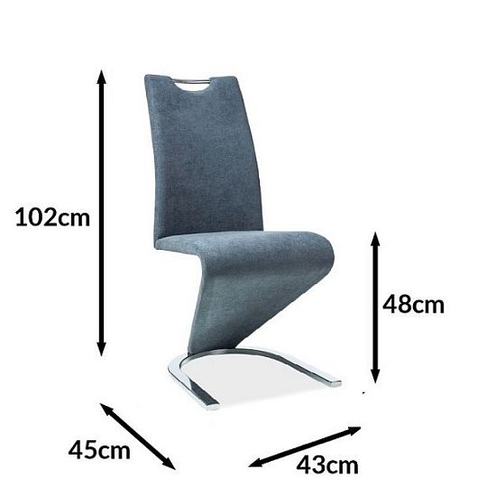 Jídelní židle, H-090, tmavě šedá látka/chrom