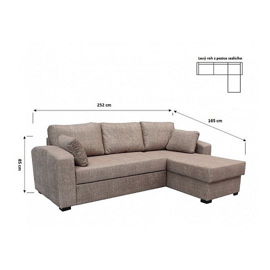 Torez rohová sedací souprava, levá, Mars 1 světle hnědá