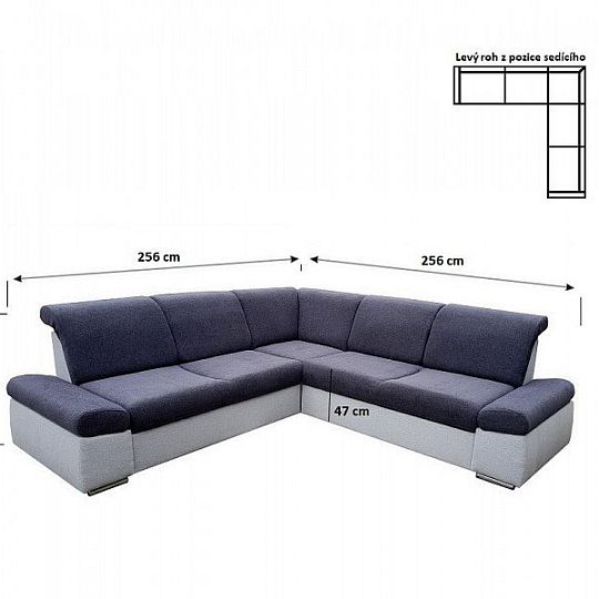 FLAIR rohová sedací souprava, levá, tmavě šedá