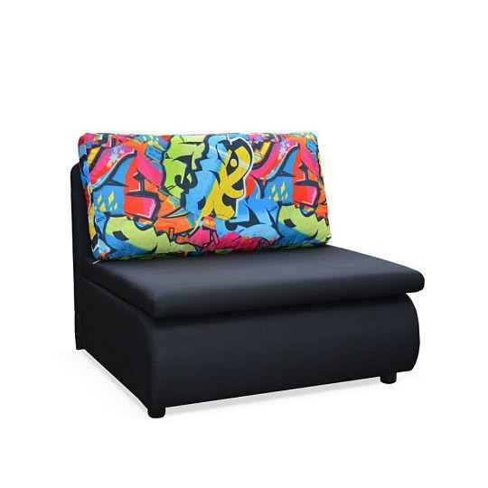 Kamil, rozkládací pohovka, Sawana 14 černá/Grafity 2