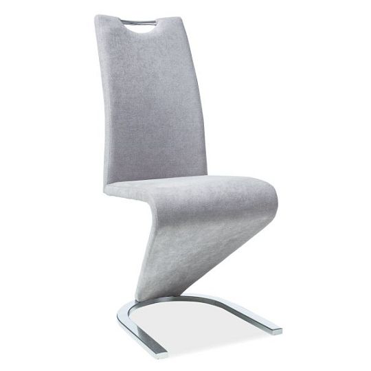 Jídelní židle, H-090, světle šedá látka/chrom