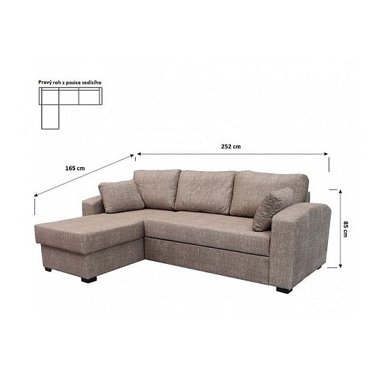Torez rohová sedací souprava, pravá, Mars 1 světle hnědá