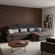 PLAZA rohová sedací souprava, levá, šedohnědá Alfa 20