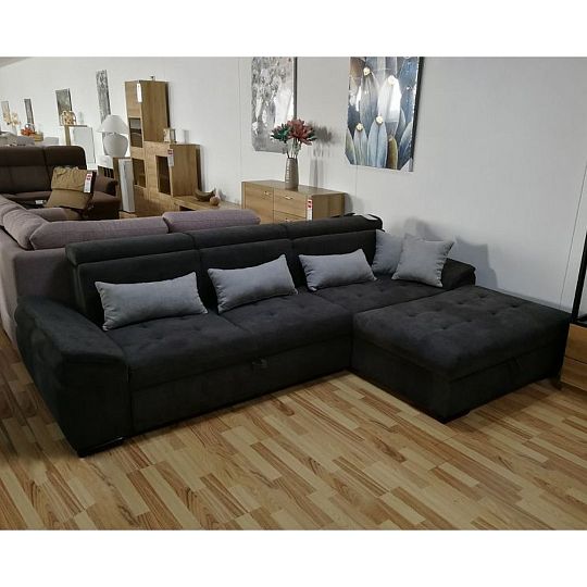 PLAZA rohová sedací souprava, levá, šedohnědá Alfa 20