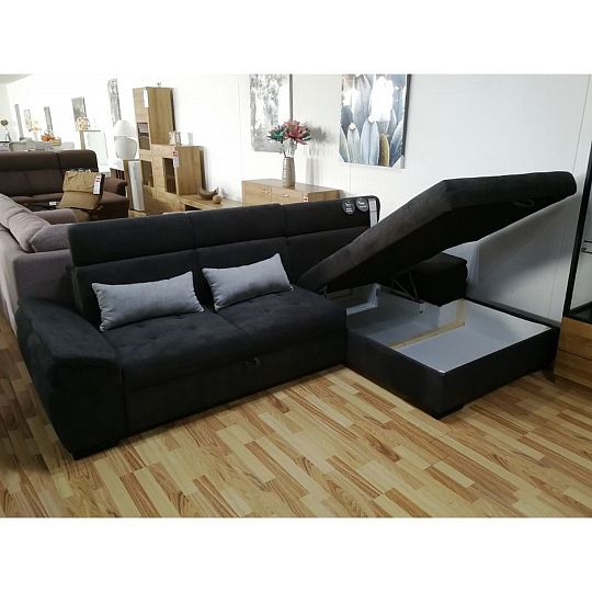 PLAZA rohová sedací souprava, levá, šedohnědá Alfa 20