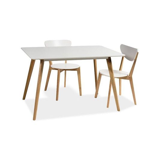 MILOS 120 jídelní stůl, bílá/dub