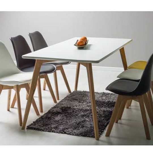 MILOS 120 jídelní stůl, bílá/dub