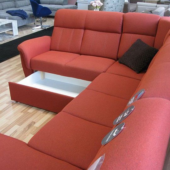 Modena Rohová sedací souprava do U pravá, cihlová Primo 52