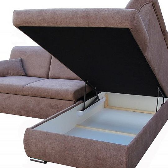 CARO rohová sedací souprava levá, hnědá