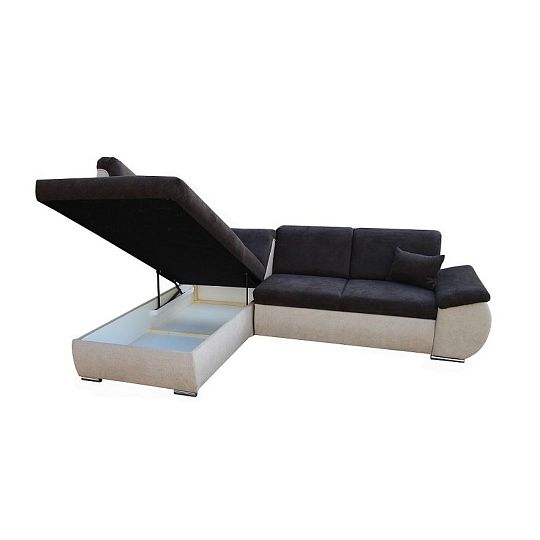 CARO Rohová sedací souprava pravá, béžová/tmavě hnědá