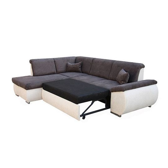 CARO Rohová sedací souprava pravá, béžová/tmavě hnědá