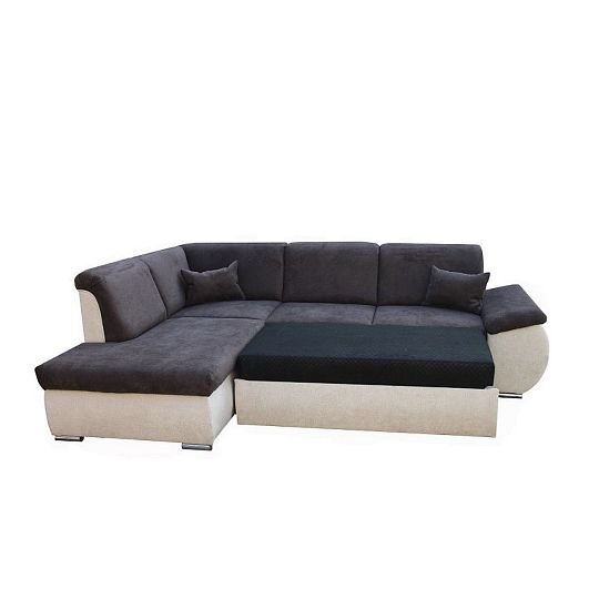 CARO Rohová sedací souprava pravá, béžová/tmavě hnědá