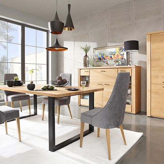 Malta jídelní stůl 160 cm, dub přírodní/kov