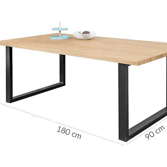 Malta jídelní stůl 180 cm, dub přírodní/kov
