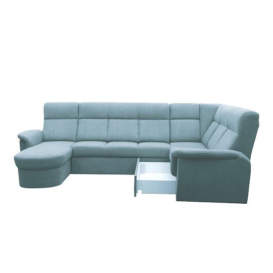 MODENA rohová sedací souprava do U levá, světle zelená