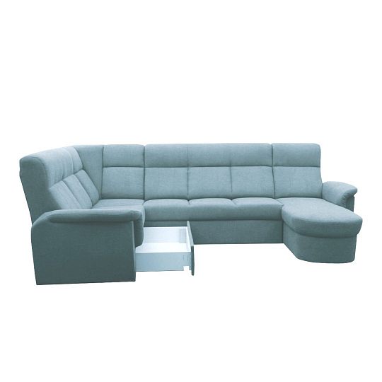 MODENA rohová sedací souprava do U pravá, světle zelená Primo 72