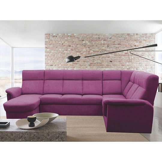 MODENA rohová sedací souprava do U levá, vínová