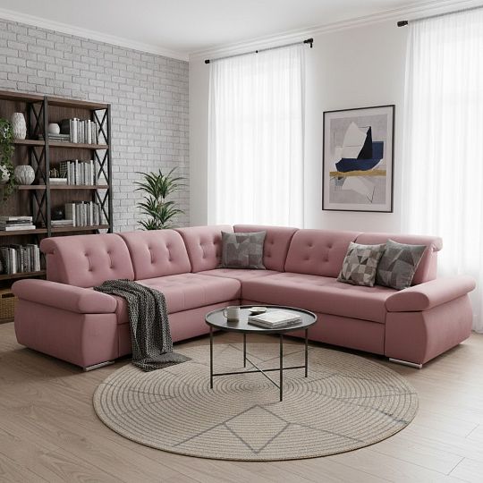 Brazil 2B rohová sedací souprava, levá, světlá bordó Monolith 63