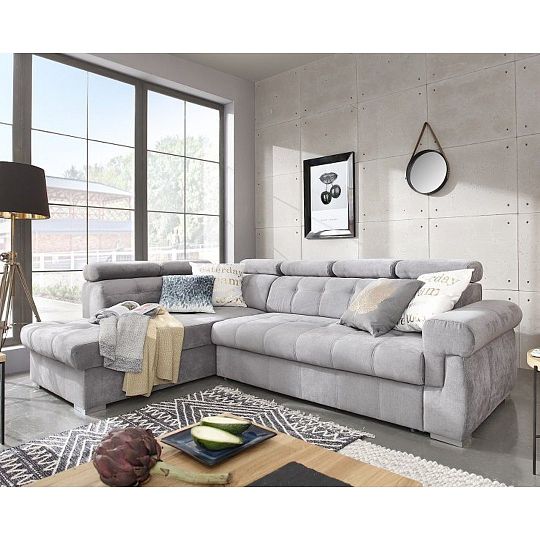 ATLANTIDA rohová sedací souprava, pravá, světle šedá