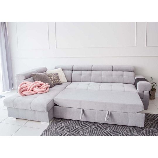 ATLANTIDA rohová sedací souprava, pravá, světle šedá