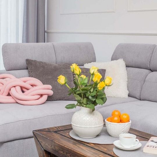 ATLANTIDA rohová sedací souprava, pravá, světle šedá