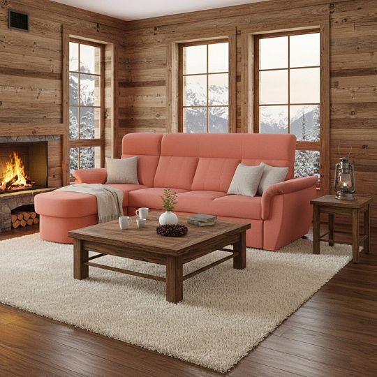 Modena 3R rohová sedací souprava, pravá, cihlová Primo 52