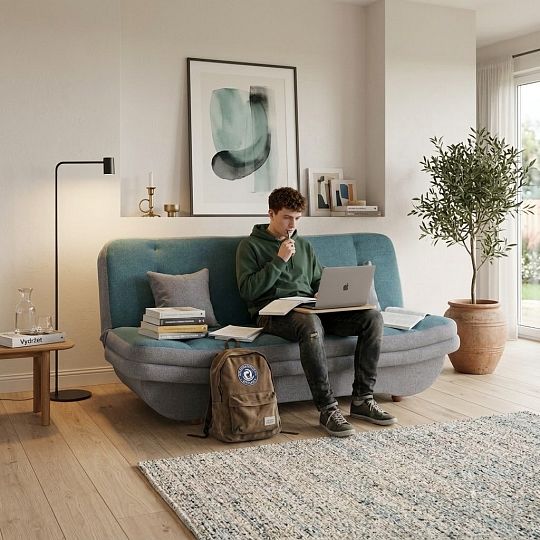 PONTON pohovka, šedá/tyrkysová Alfa 14