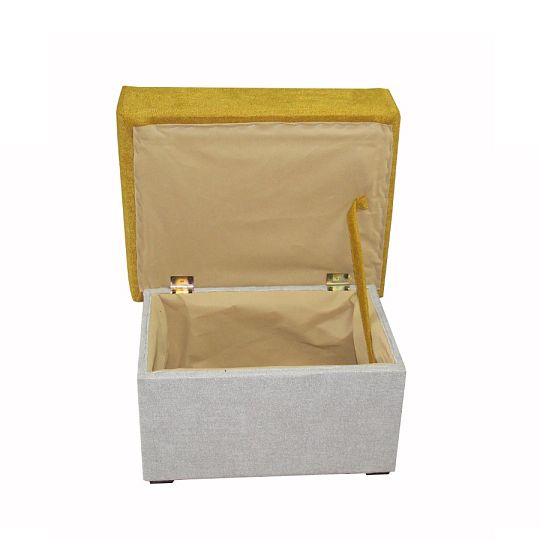 ALASKA taburet, sv.šedá/hořčicová