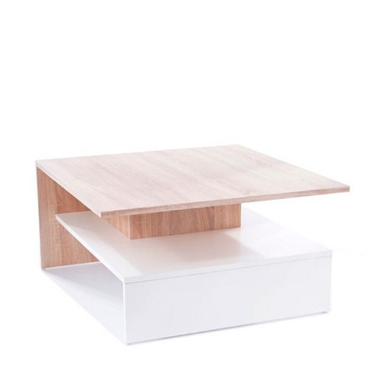 LINDA konferenční stolek, dub sonoma/bílá