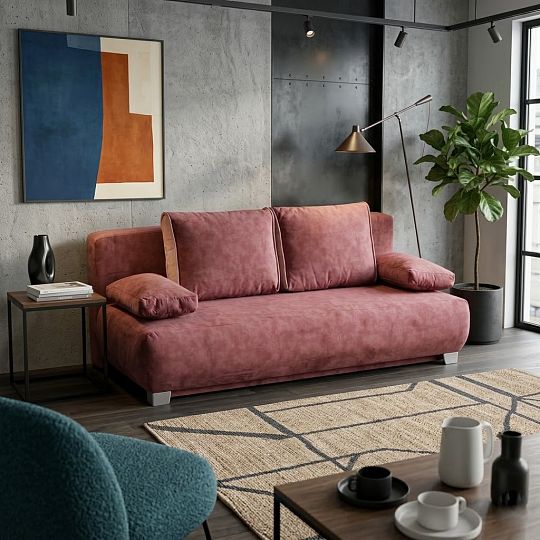 JANA pohovka, tmavě cihlová/starorůžová Terra 63