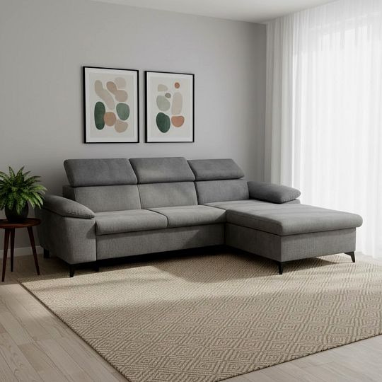 COLMA rohová sedací souprava, levá, tmavě šedá Sally 09