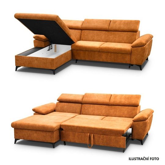 COLMA rohová sedací souprava, levá, tmavě šedá Sally 09