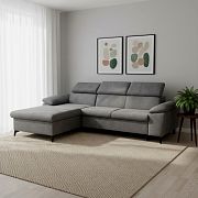 COLMA rohová sedací souprava, pravá, tmavě šedá Sally 09