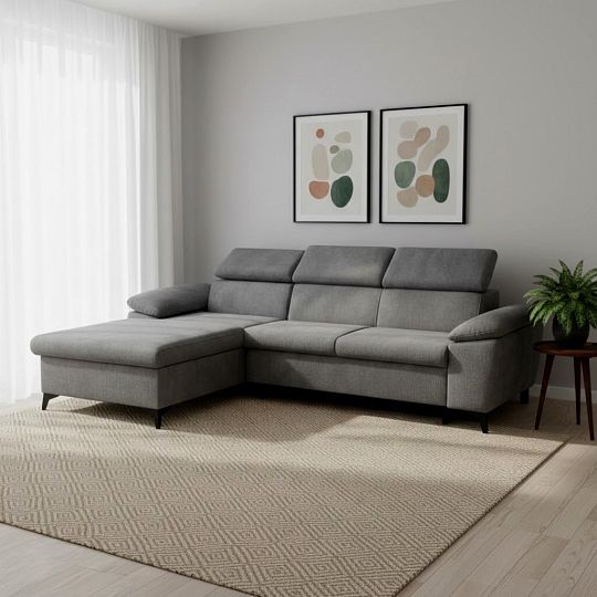 COLMA rohová sedací souprava, pravá, tmavě šedá Sally 09