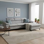 COLMA rohová sedací souprava, levá, šedivá Sally 08