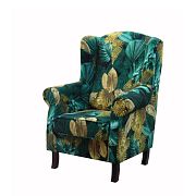 LEONARDO křeslo, zelená/zeleno-žluté květy