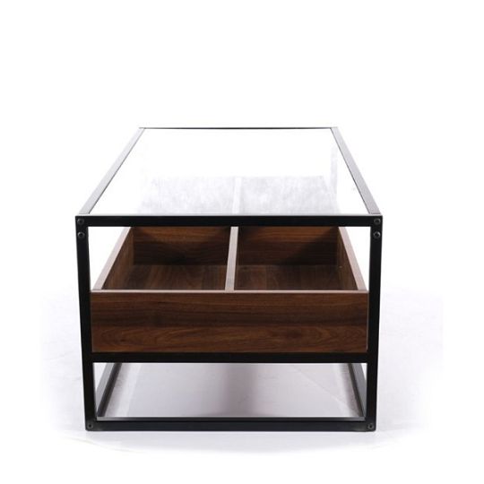 HARMONY A  konferenční stolek, ořech/černá kov