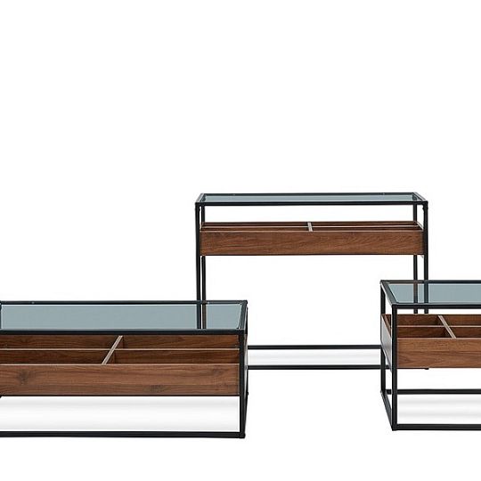 HARMONY A  konferenční stolek, ořech/černá kov