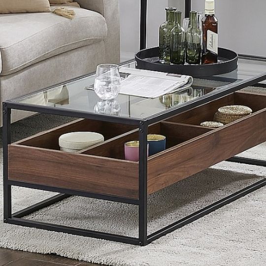 HARMONY A  konferenční stolek, ořech/černá kov