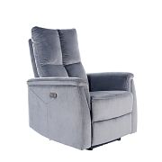 NEO VELVET relaxační křeslo elektrické, šedá