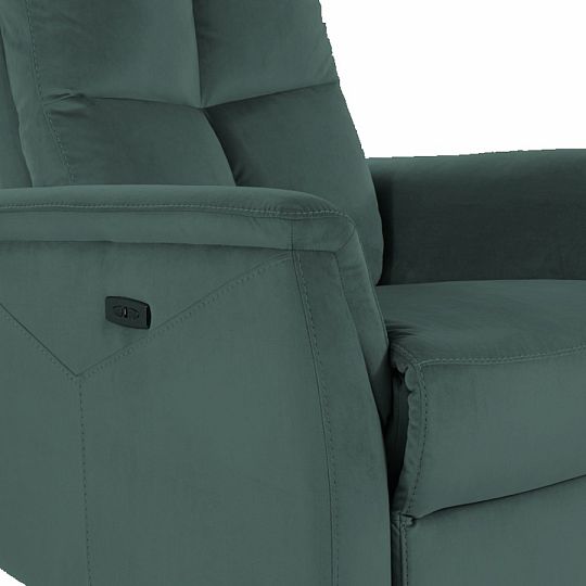 NEO VELVET relaxační křeslo elektrické, tmavě zelená