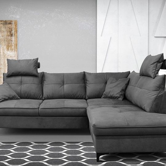 SALVATOR záhlavník k sedací soupravě, šedá