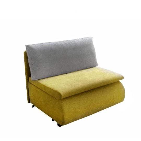 Kamil, rozkládací pohovka, Alfa 120 Hořčicová/Alfa 17 Sv.šedá