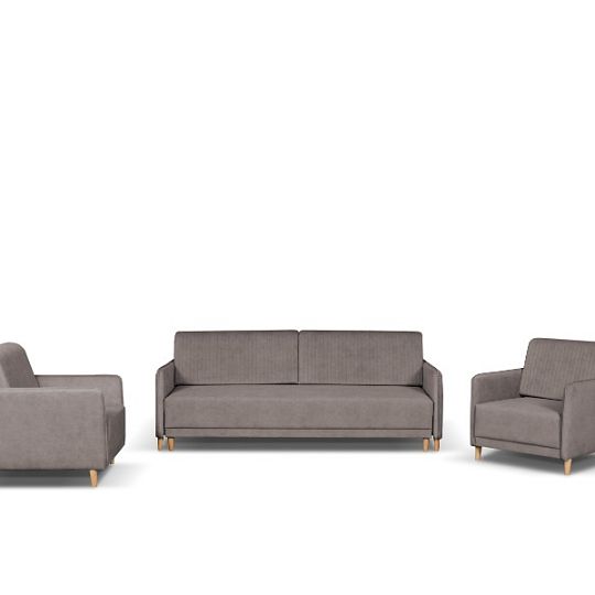 PEGY sedací souprava 3R+1+1, šedohnědá